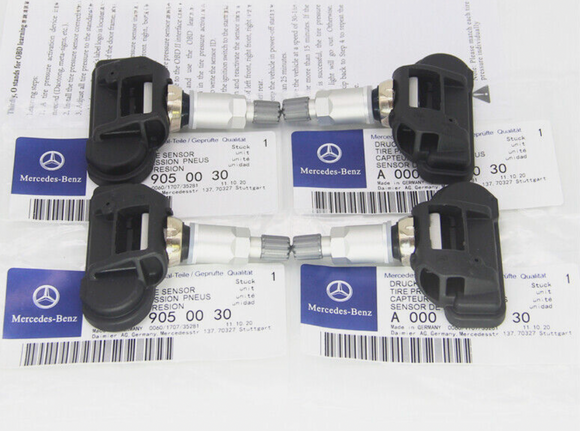 Set of 4 Mercedes-Benz Tire Pressure Monitoring Sensors (TPMS) – 433 MHz